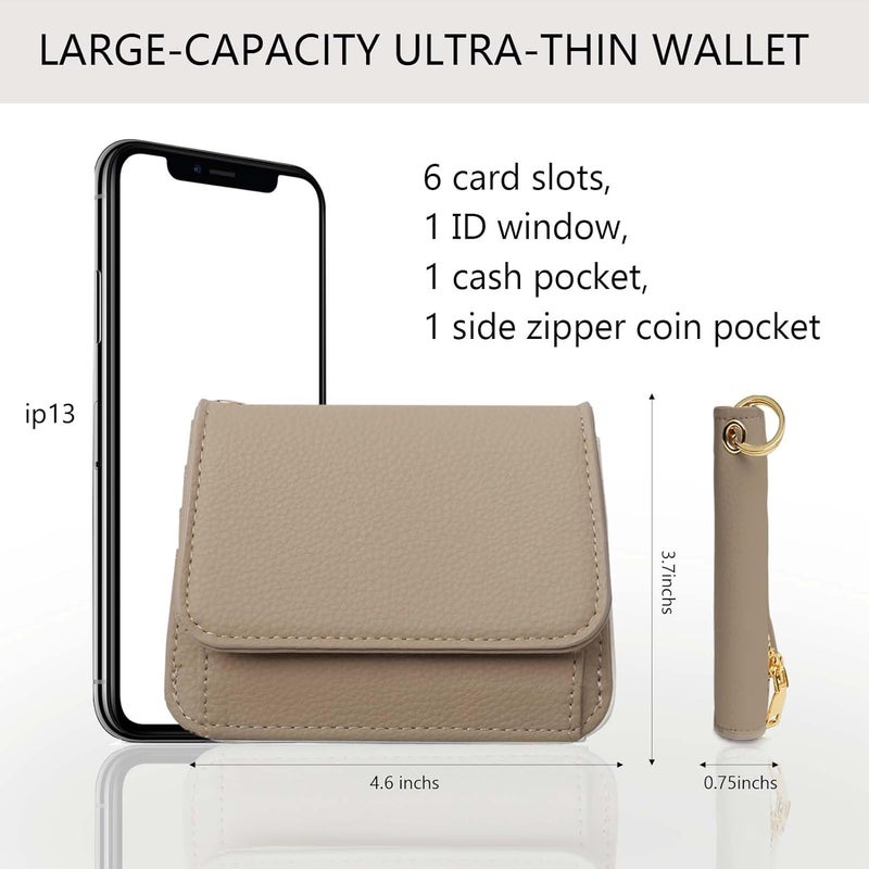 Sunpour Store Keychain Wallet RFID Wristlet Wallets for Women,Small Wallets Woman Key Chain Wallet with Coin Pocket and Id Window - Image 2